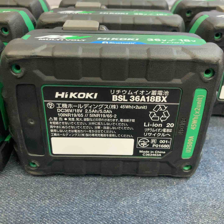 【未使用品】10個セット HIKOKI 36V 2.5Ah リチウムイオンバッテリー Bluetooth内蔵  BSL36A18BX【八潮店】