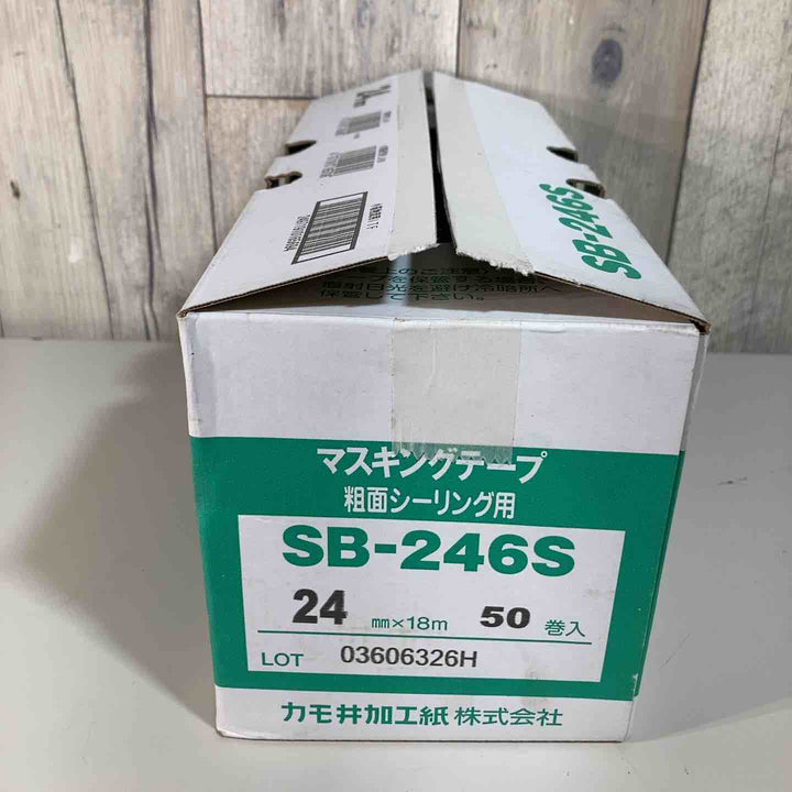 ◇カモ井 粗面シーリング用マスキングテープ 24mm×18m 50巻入 SB-246S【戸田店】