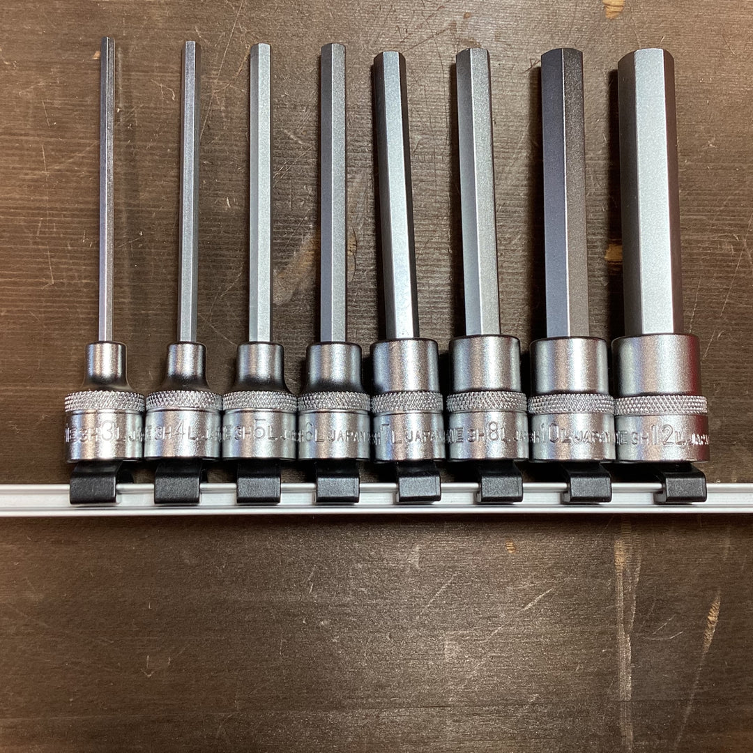 トネ(TONE) ロングヘキサゴンソケットセット(ホルダー付) 差込角9.5mm(3/8") HH308L 内容8点 【東大和店】