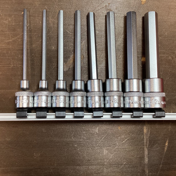 トネ(TONE) ロングヘキサゴンソケットセット(ホルダー付) 差込角9.5mm(3/8") HH308L 内容8点 【東大和店】