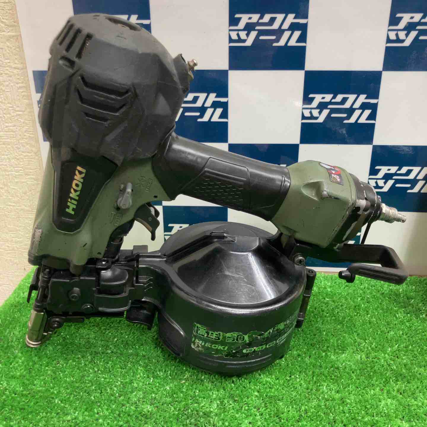 ハイコーキ Hikoki 型番不明 75mm高圧釘打ち機【野田愛宕店】【店頭取引限定】【ジャンク】管理番号：ITZ33FE8ILY8 工具買取王国 金沢鞍月店】【HiKOKI(ハイコーキ) 75㎜高圧ロール釘打機