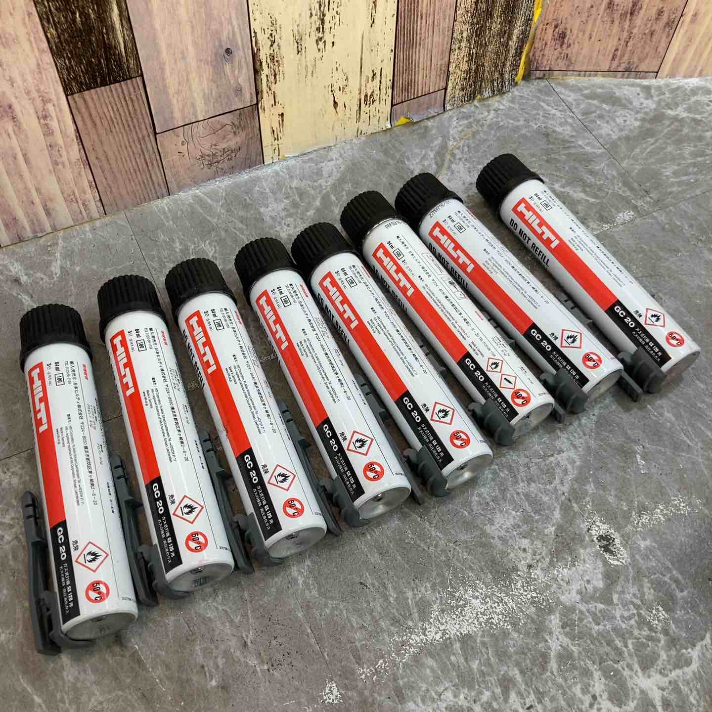 ①◇HILTI/ヒルティ　GX120用 ガス缶 GC20 8本セット 長期保管品【八潮店】 ③◇HILTI/ヒルティ GX120用 ガス缶 GC20 8本セット 長期保管品【八潮