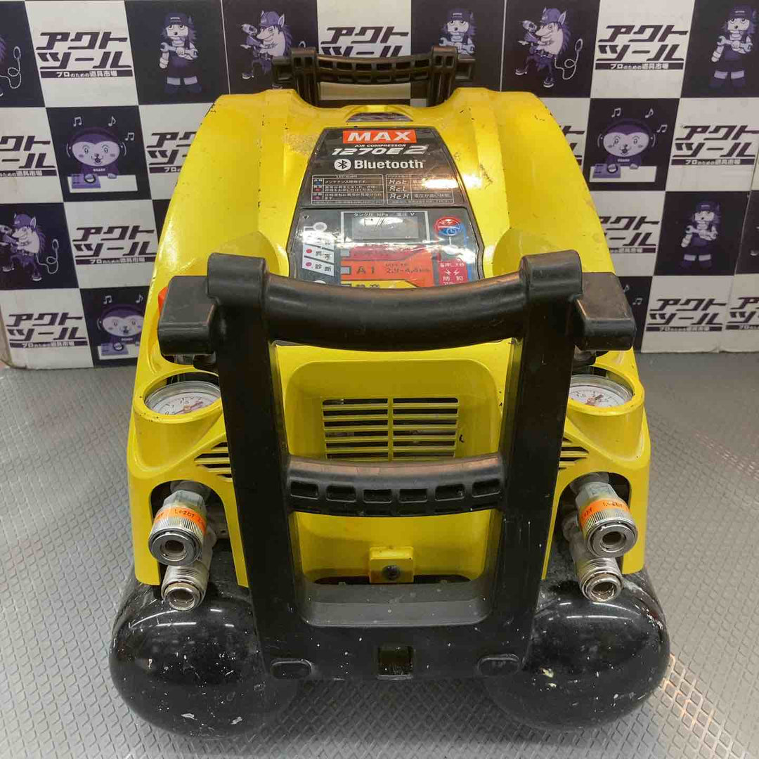 【中古品】MAX 建築用 高圧 4口 エアコンプレッサー AK-HH1270E2 限定色 リーフイエロー【所沢店】