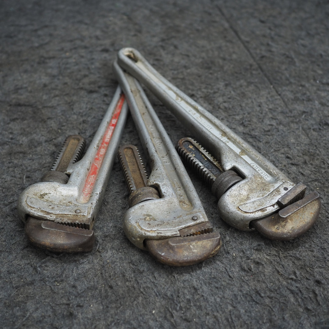 【現状品】RIDGID　450mmアルミストレートパイプレンチ 818　3本セット＊現状品【鴻巣店】