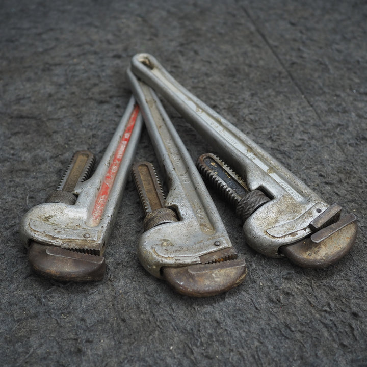 【現状品】RIDGID　450mmアルミストレートパイプレンチ 818　3本セット＊現状品【鴻巣店】