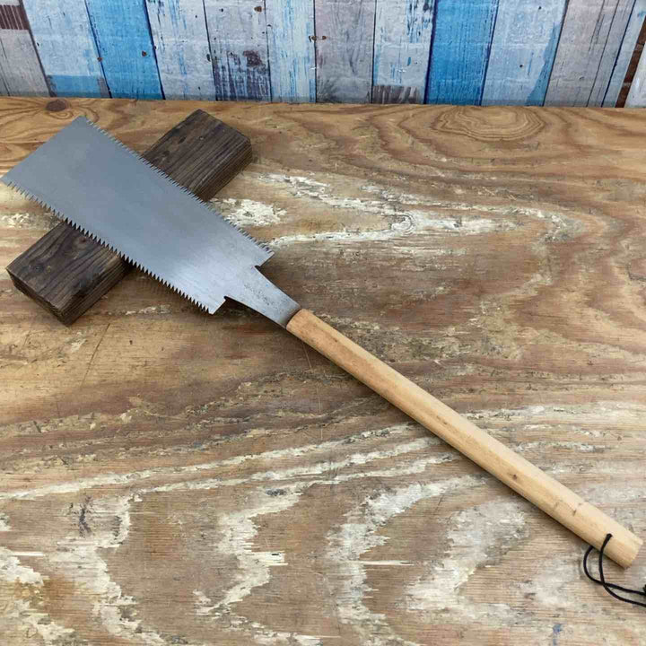 【中古品】　「宮野鉄次郎」銘有 両刃鋸 刃長約300mm 和工具 大工道具【柏店】