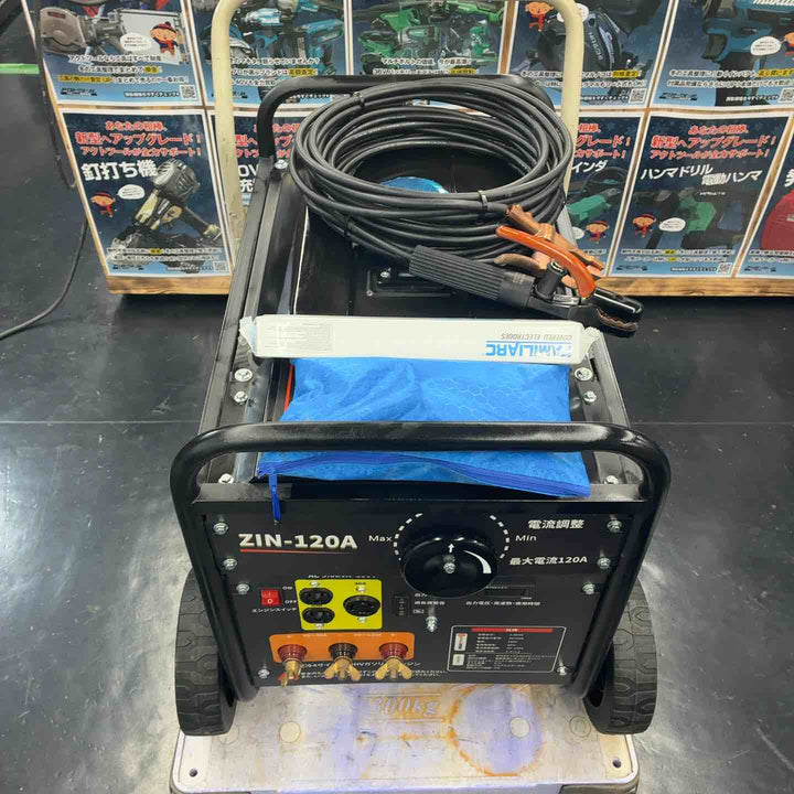 【中古品/店頭受取り限定】 ZINNORE エンジン溶接機 ZIN-120A キャプタイヤケーブル、溶接棒 セット 【藤沢店】