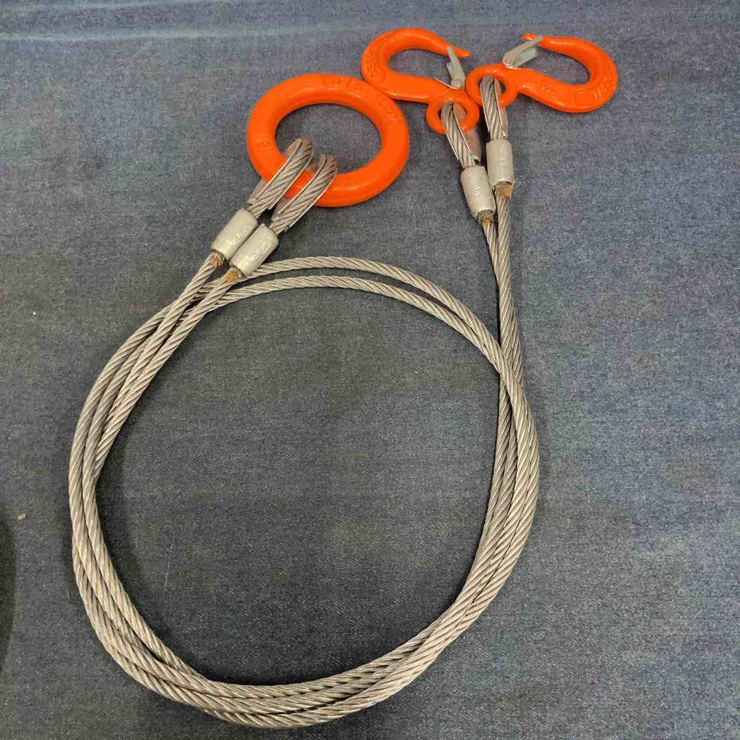【未使用品】◇TAIYO 2本吊り ワイヤースリング 6ｍ/ｍｘ1.5Ｍ 0.35ｔ【八潮店】