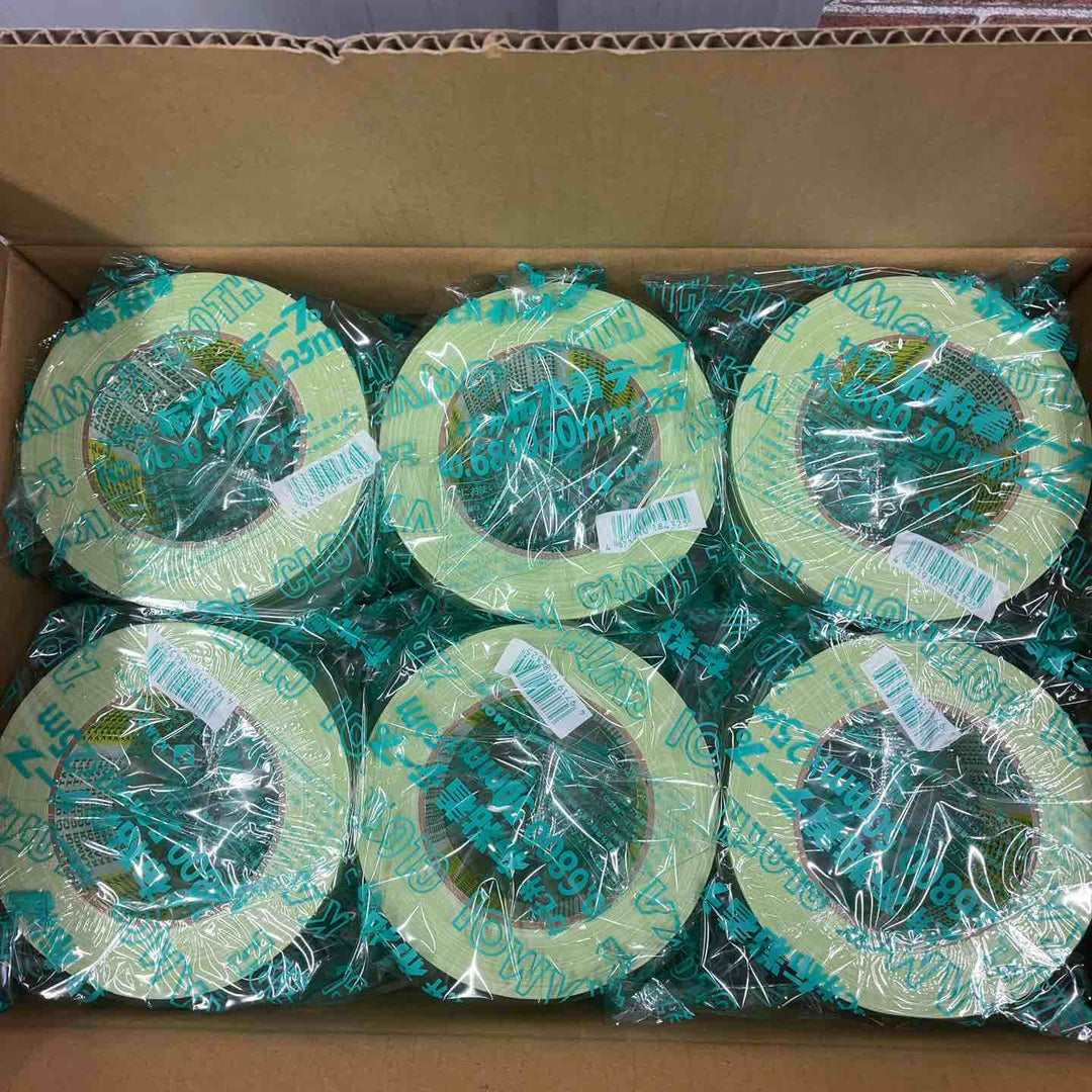 KAMOI 養生用布粘着テープ No.6800 ミドリ 50mm×25m 30巻入【藤沢店】