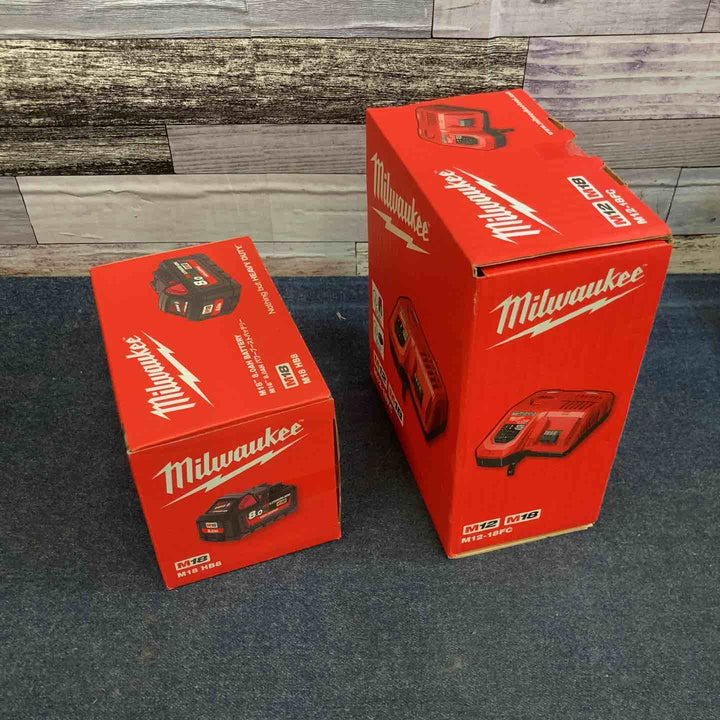 ミルウォーキー Milwaukee バッテリー M18HB8 充電器 M12-18FC セット【八潮店】