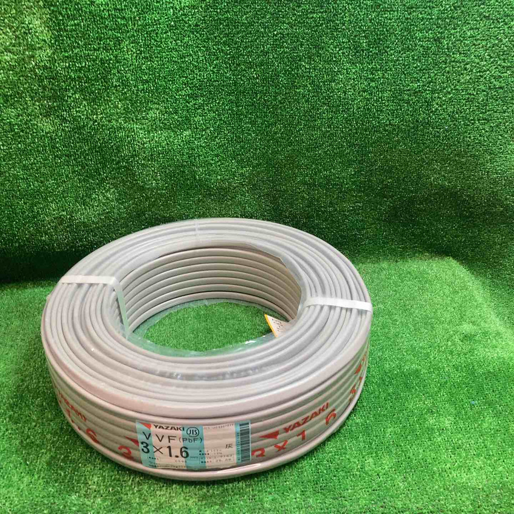 ウ*ミ様 YAZAKI VVFケーブル 3✕1.6 100m 矢崎 VVFケーブル 1.6mm×3芯 100m巻 (灰色) VVF1.6mm×3C×100m YAZAKI