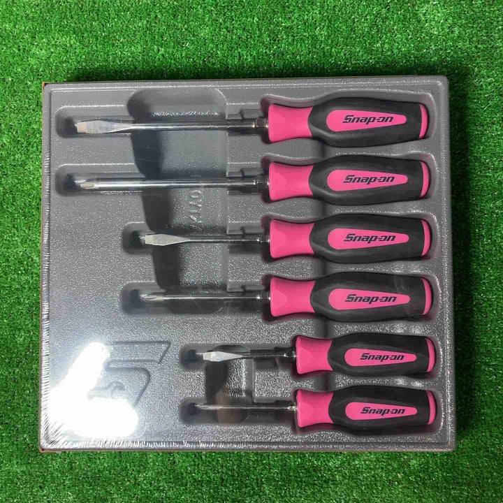 スナップオン/Snap-on ソフトグリップ ドライバーセット SGDX60BPM ピンク プラス3本、マイナス3本 【岩槻店】