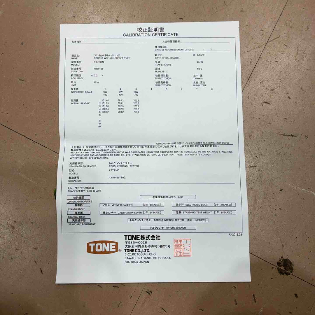 トネ(TONE) プレセット形トルクレンチ 差込角19.0mm(3/4") T6L700N 700N・m【草加店】