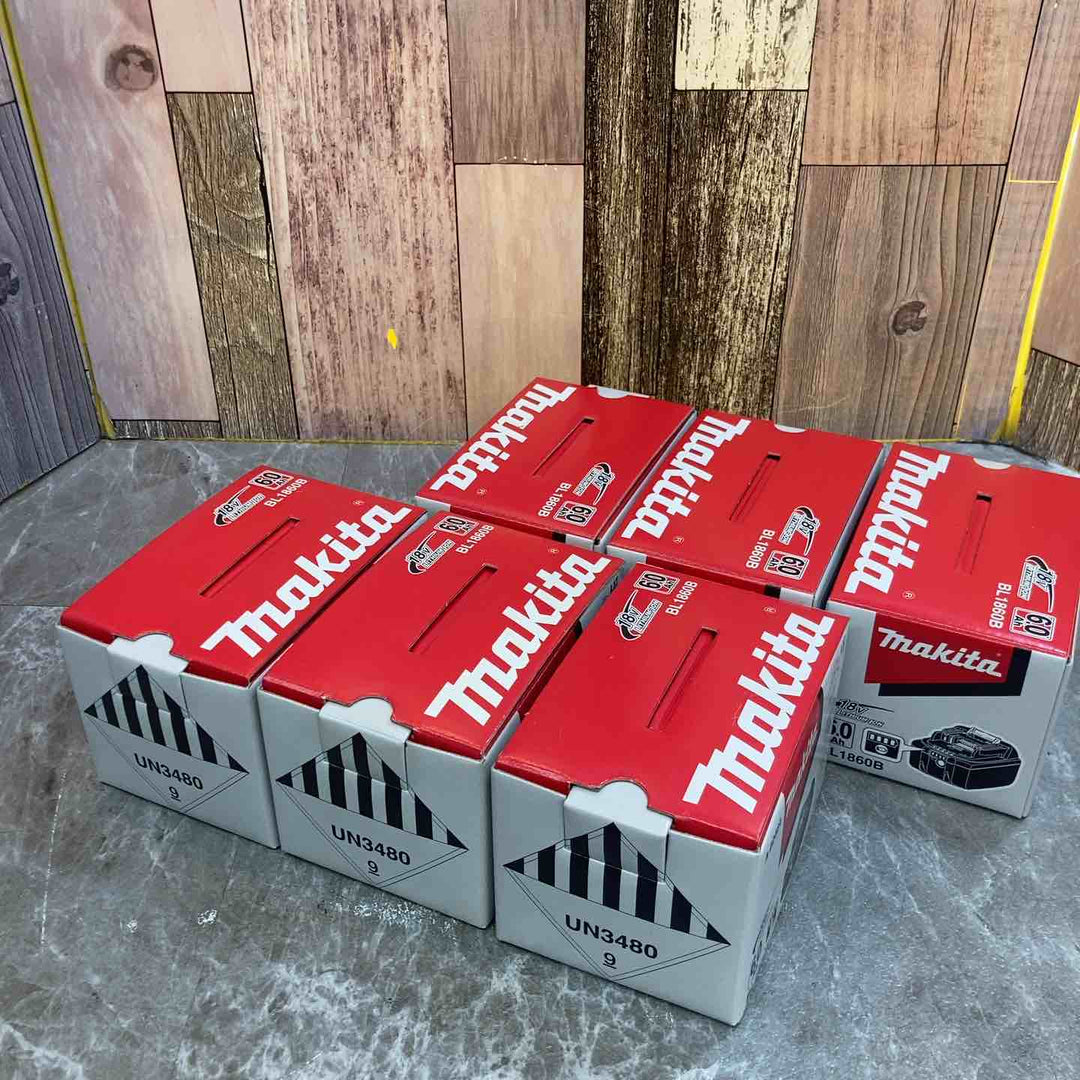 【未使用品】makita マキタ 18V6.0Ah リチウムイオンバッテリー BL1860B 6個【八潮店】