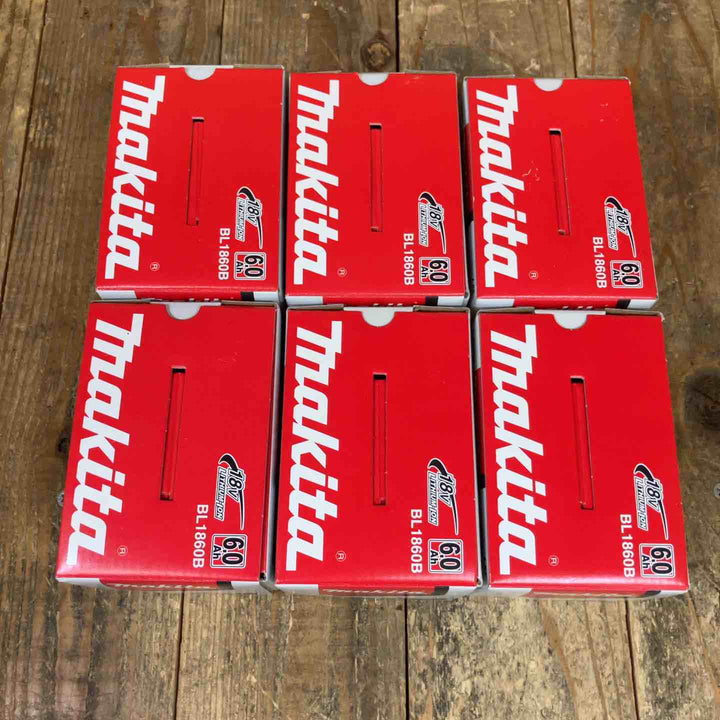 【未使用品】純正品 マキタ(makita) リチウムイオンバッテリー 18V/6.0Ah BL1860B 6個セット まとめ売り【所沢店】