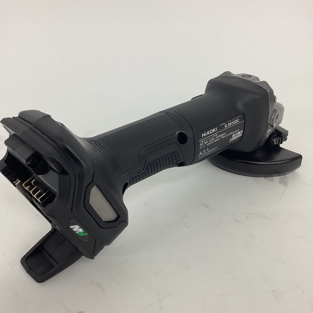 ◇HiKOKI(ハイコーキ) 36V 充電式 ディスクグラインダ G3610DC ブラック トイシ径100mm スライドスイッチ 蓄電池2個・充電器・ケース付 G3610DC(2XPBZ)【狭山】
