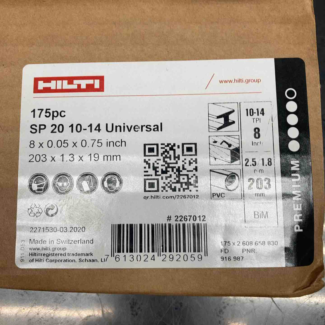 ◇ヒルティ(HILTI) レシプロソーブレード SP20 10-14Univaesal(175pc) 203mm×1.3mm×19mm #2267012【川越店】