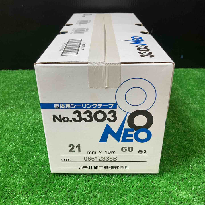 【未使用品(未開封)】カモ井 躯体用シーリングテープ No.3303NEO 21mm×18m 60巻入り【岩槻店】