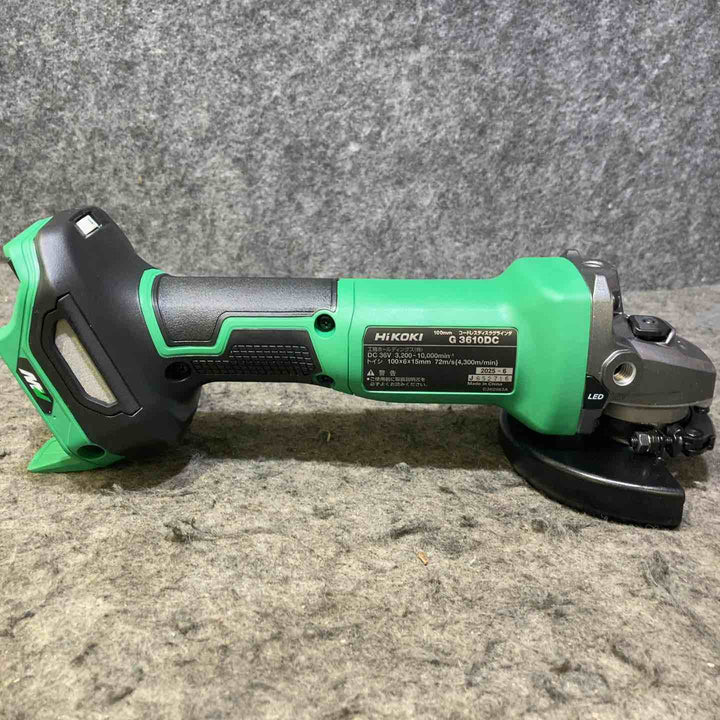 ハイコーキ(HIKOKI ※旧:日立工機) 100mmコードレスディスクグラインダ G3610DC(2XPZ)【桶川店】