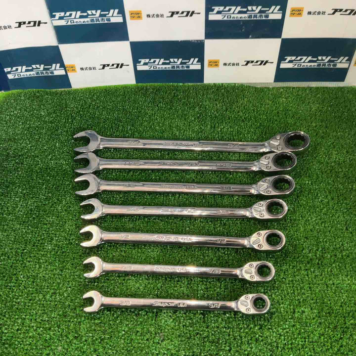 スナップオン(Snap-on) 切り替え式ラチェットコンビネーションレンチ 7点セット SOXRR12A～24A 3/8～3/4インチ【草加店】