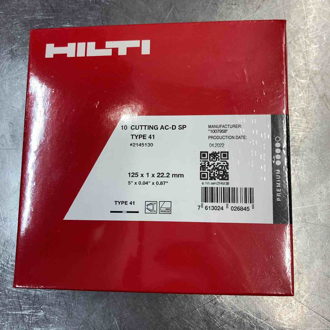 【未使用品】 HILTI(ヒルティ) 125mmディスクグラインダー用砥石 まとめ売りセット 10 CUTTING AC-D SP TYPE 41 2145130 10枚入り 20箱 【東大和店】
