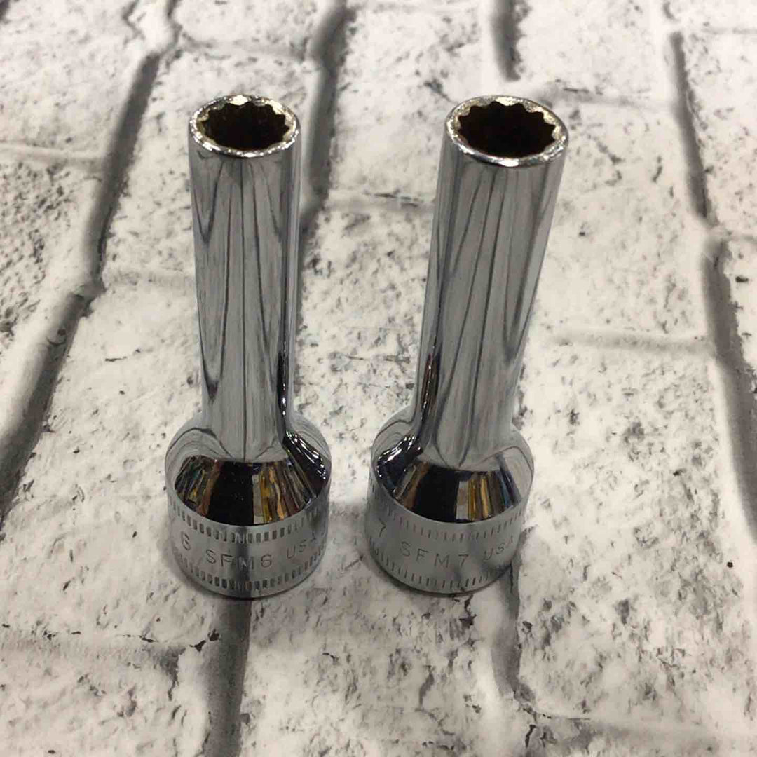 スナップオン(Snap-on) 3/8ディープソケット5点セット SFMシリーズ 新旧ロゴ混ざり 【川口店】