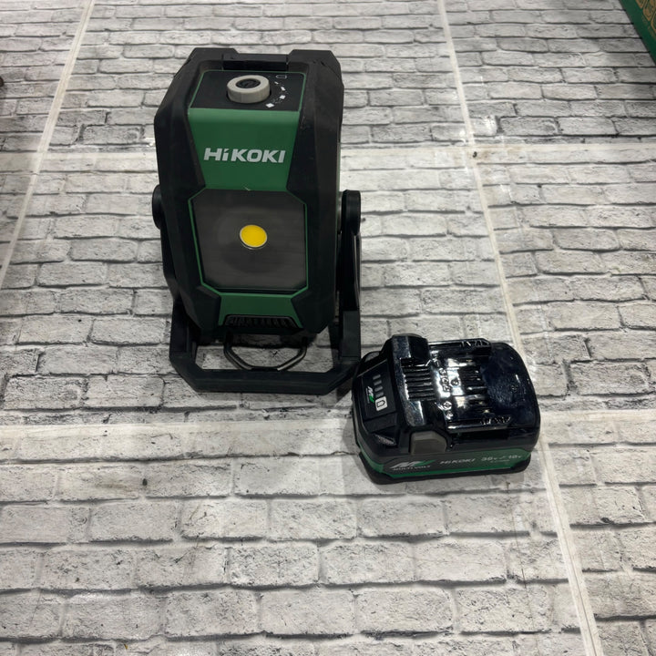 ○HiKOKI(ハイコーキ) 18V コードレス LED ワークライト ダイヤル式調光機能付き UB18DB(NN) 36V2.5Ahバッテリー付き【川口店】