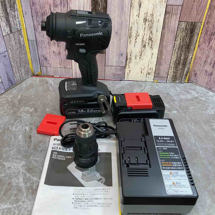 【未使用品】★パナソニック Panasonic 14.4V/18Vコードレスドリルドライバー EZ1DD3J18A1-B バッテリ2個付【八潮店】