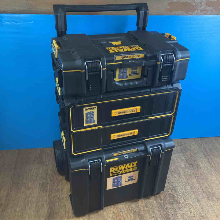 【店頭受取り限定】デウォルト(DEWALT) タフシステム 3点セット モバイルボックス(DWST83295-1)・2段チェスト(DWST83529-1)・シャローボックス(DWST83293-1)【岩槻店】