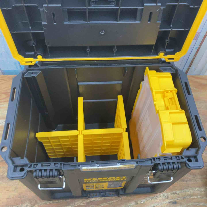 ◇デウォルト(DEWALT) タフシステム2.0 収納ボックス スタンダードBOX ハーフサイズ 工具箱 収納ケース ツールボックス IP65 坊塵 防水 設計 アウトドア DWST08035-1【柏店】