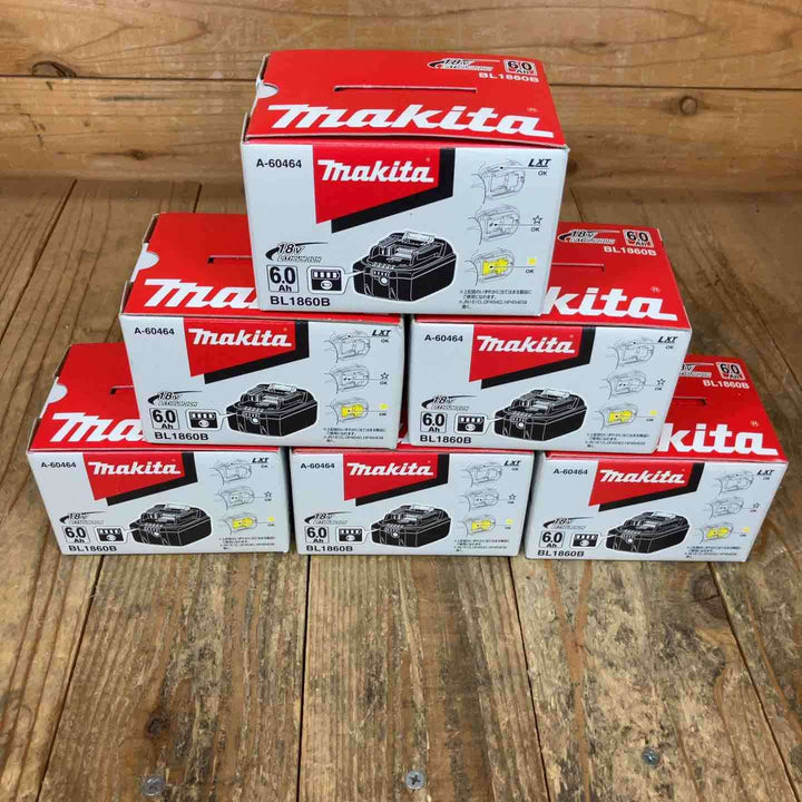 【未使用品】純正品 マキタ(makita) リチウムイオンバッテリー 18V/6.0Ah BL1860B 6個セット まとめ売り【所沢店】