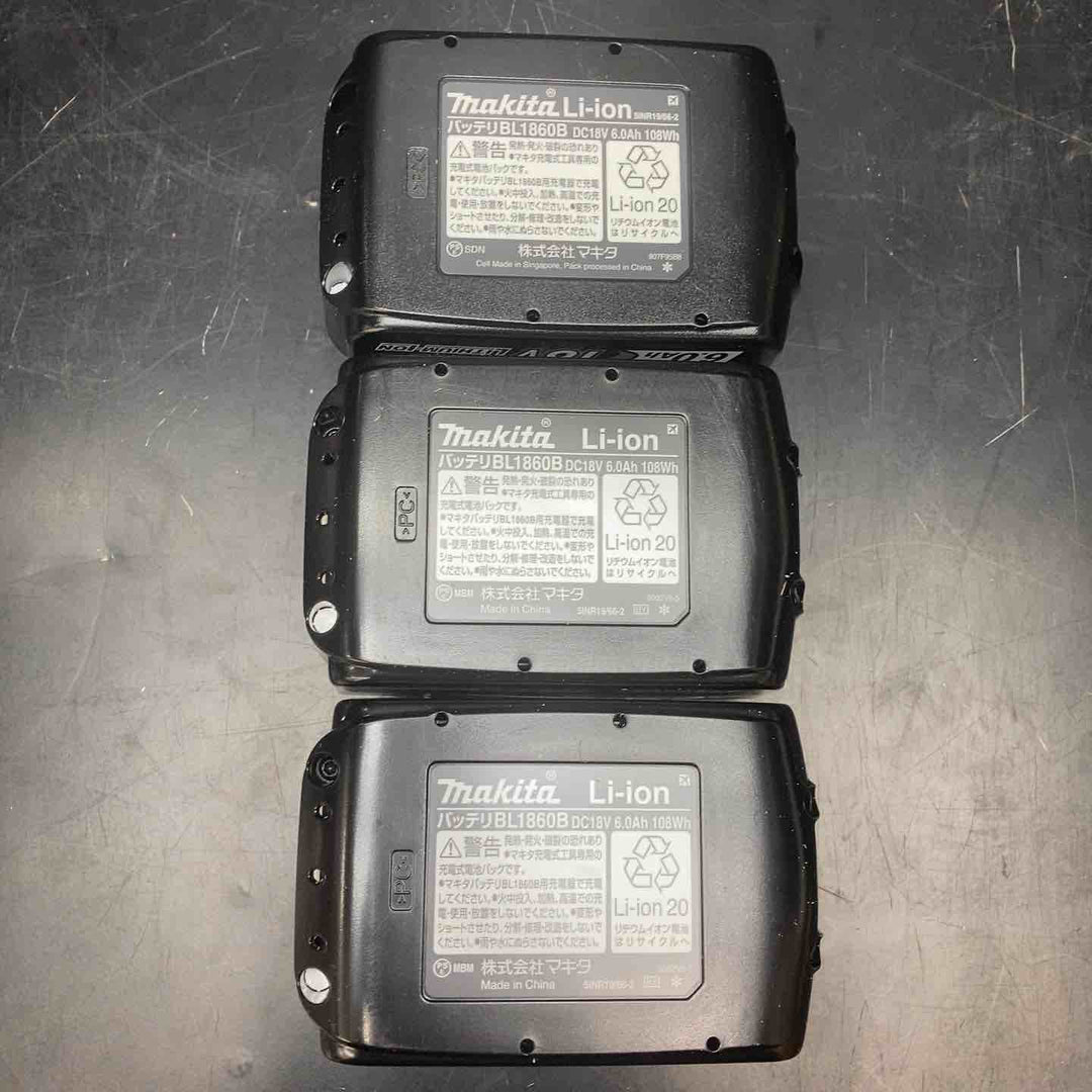 マキタ(makita) 純正 リチウムイオンバッテリー 18V/6.0Ah BL1860B 3個セット 正規品 ②【川越店】