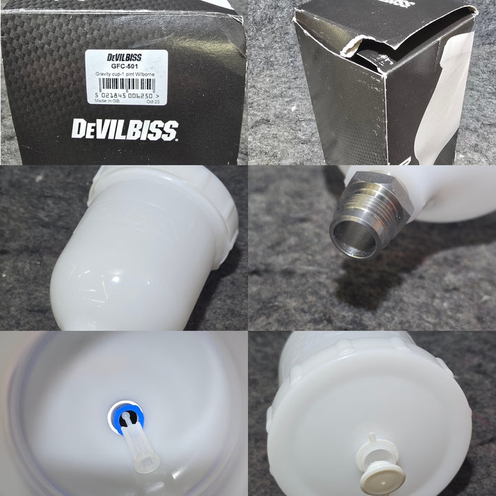 【美品】デビルビス(DEVIL BISS) スプレーガン スタンド+カップセット DV1-U-000-15-B 箱破れあり【桶川店】