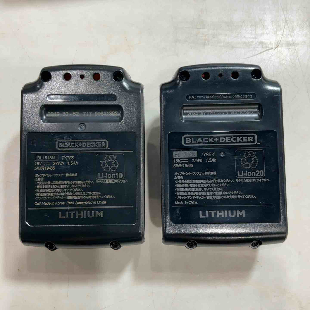 ブラックアンドデッカー　バッテリー×2個、充電器、ケース付き【川口店】