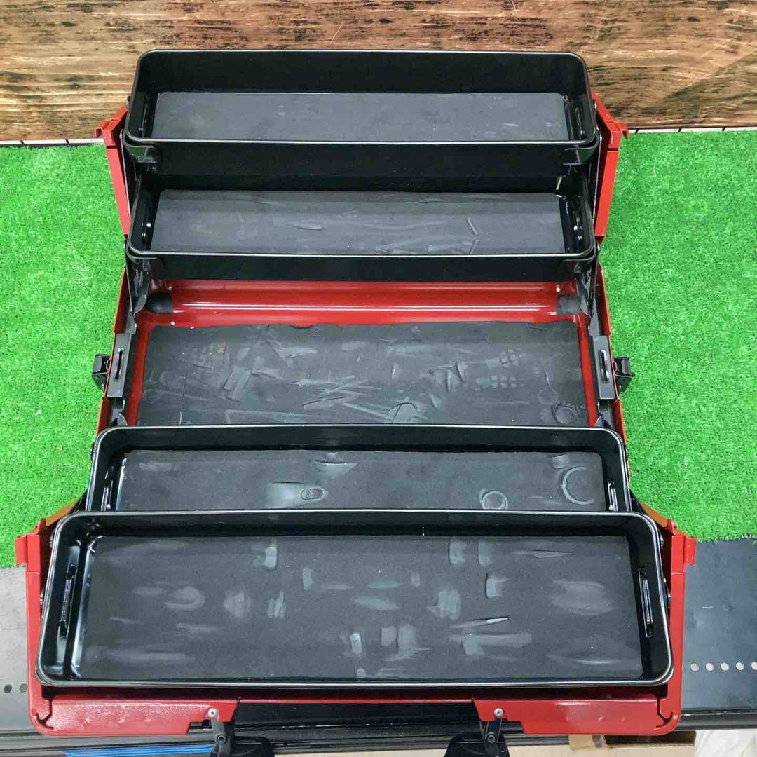 KTC スチール製工具箱 両開きメタルケース 間口440×奥行233×高さ230mm EK-10AR3【【川越店】