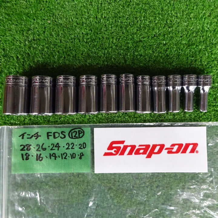 スナップオン/Snap-on 3/8sq インチサイズ セミディープソケット 11個セット FDSシリーズ FDS08I～FDS28I【岩槻店】