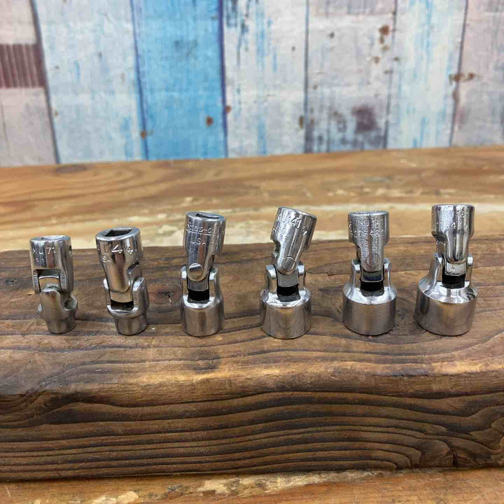 【中古品】▲スナップオン(Snap-on) ユニバーサルソケット 6点 1/4SQ 旧ロゴ入り TMU71 TMU121 TMU141 TMU161 TDHU81A【柏店】