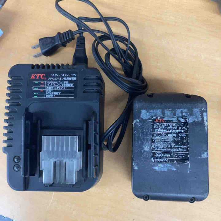 KTC インパクトレンチ JAE472 充電器JHE180H バッテリーJBE18030H ケース無し【越谷店】