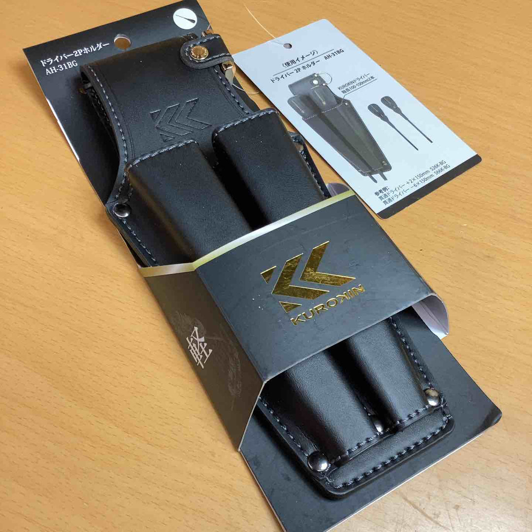フジ矢(Fujiya) ドライバー2Pホルダー 黒金 AH-31BG 軽量 炎天下 長時間放置 着水 テスト済み 収納 工具差し【越谷店】