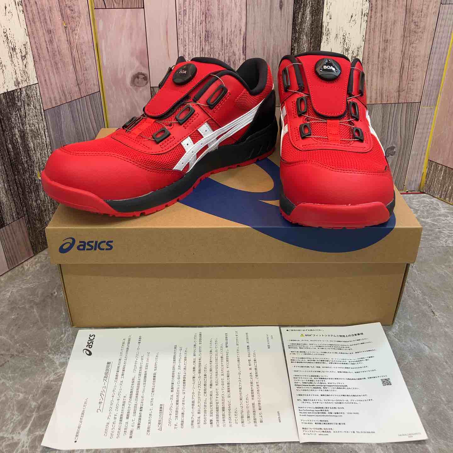 アシックス 安全靴 クラシックレッド×ホワイト 28.0cm ASICS WINJOB