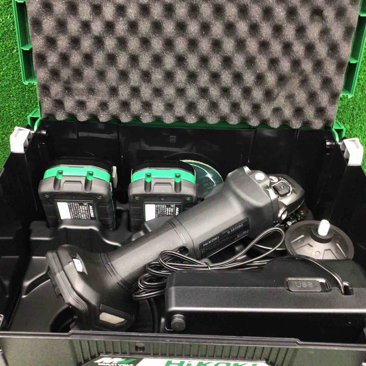 【特別特価！未使用品】HiKOKI(ハイコーキ) 36V 充電式 ディスクグラインダ G3610DC ブラック トイシ径100mm スライドスイッチ 蓄電池2個・充電器・ケース付 G3610DC(2XPBZ)【桶川店】