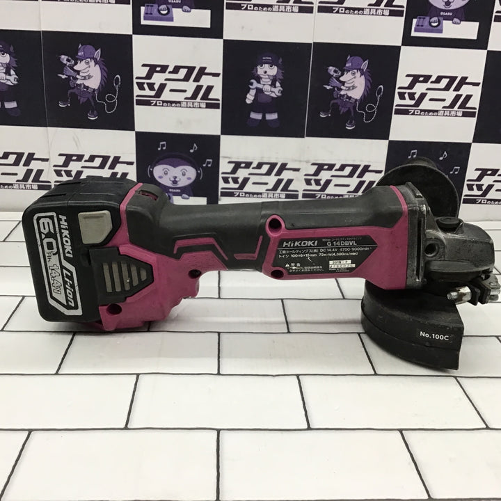 〇ハイコーキ(HIKOKI ※旧:日立工機) コードレスディスクグラインダ G14DBVL(NN)レッド【所沢店】