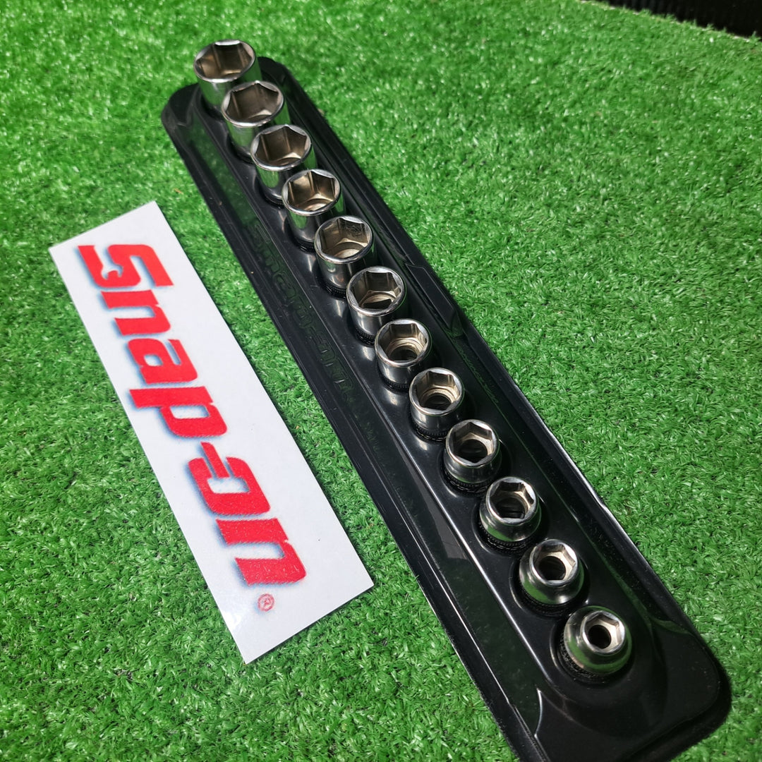 【美品】★スナップオン(Snap-on) 3/8"シャローソケットセット 212FSMY 8mm-19mm 12pc【岩槻店】