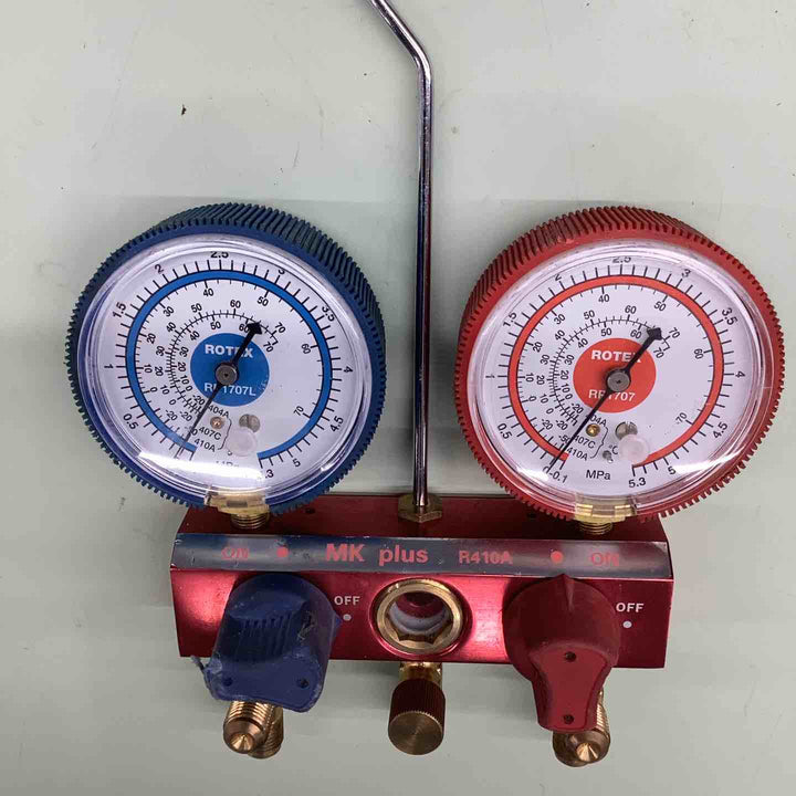 ROTEX R410A マニホールドゲージ RP1707L RP1707エアコン 冷媒ガス 圧力測定 真空引き ガス充填 状態確認 ルームエアコン カーエアコン 【越谷店】