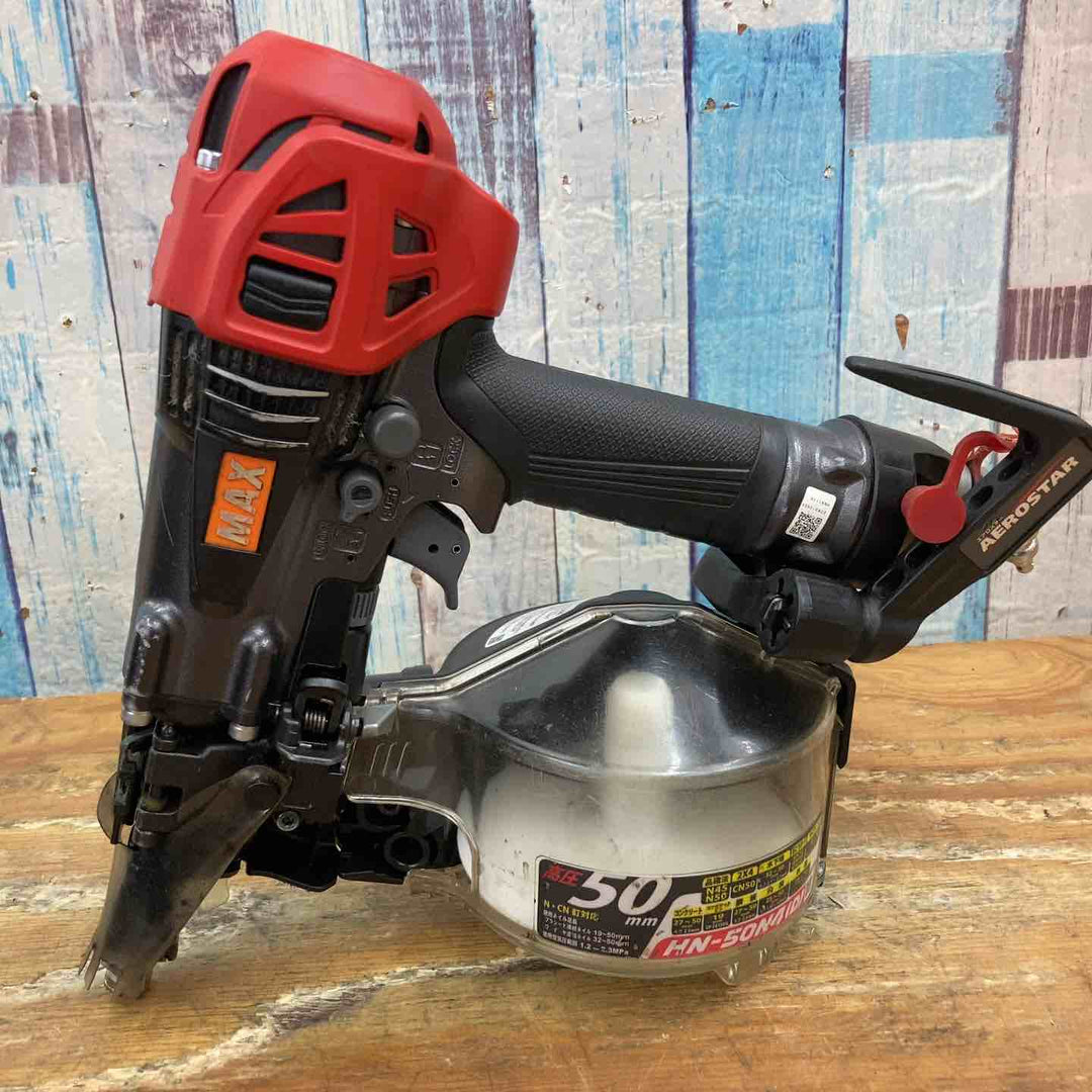 【中古品】★マックス(MAX) 高圧エア釘打ち機 HN-50N4(D)-G 高圧 50mm ケース付き【柏店】