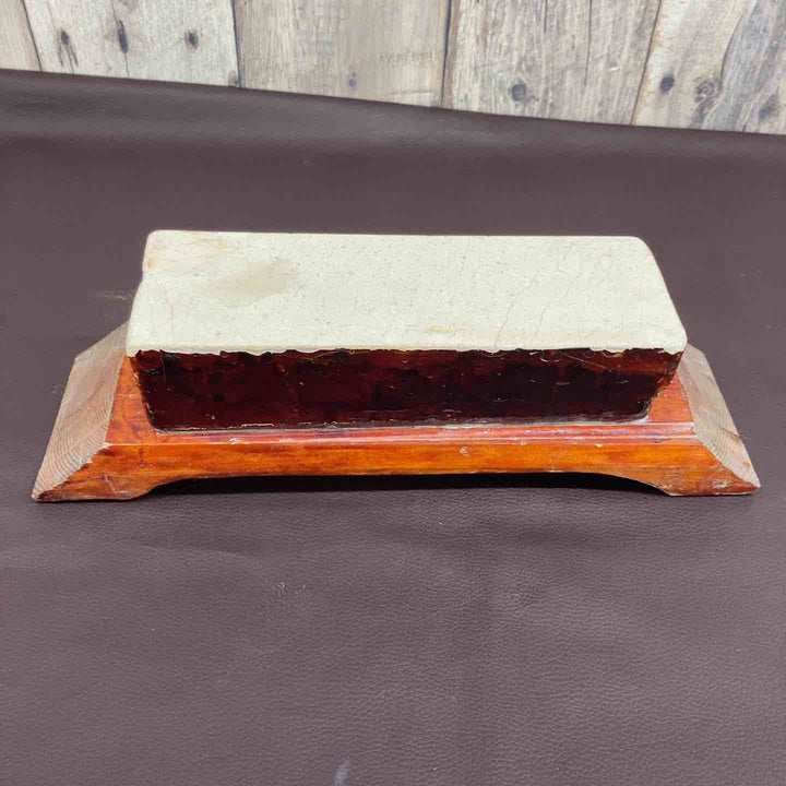 【超希少】 【中古美品】 天然砥石 産地不明 重量2.0Kg(台座含み) 沼田産？ 長さ約215ｘ幅約70ｘ高さ約50 正本山？ 研ぎ 刃物 大工 【東大和店】