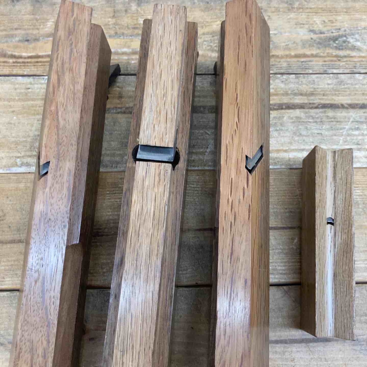 中古品】 万七 脇取鉋 面取り鉋 4点セット 鉋 かんな カンナ 和工具
