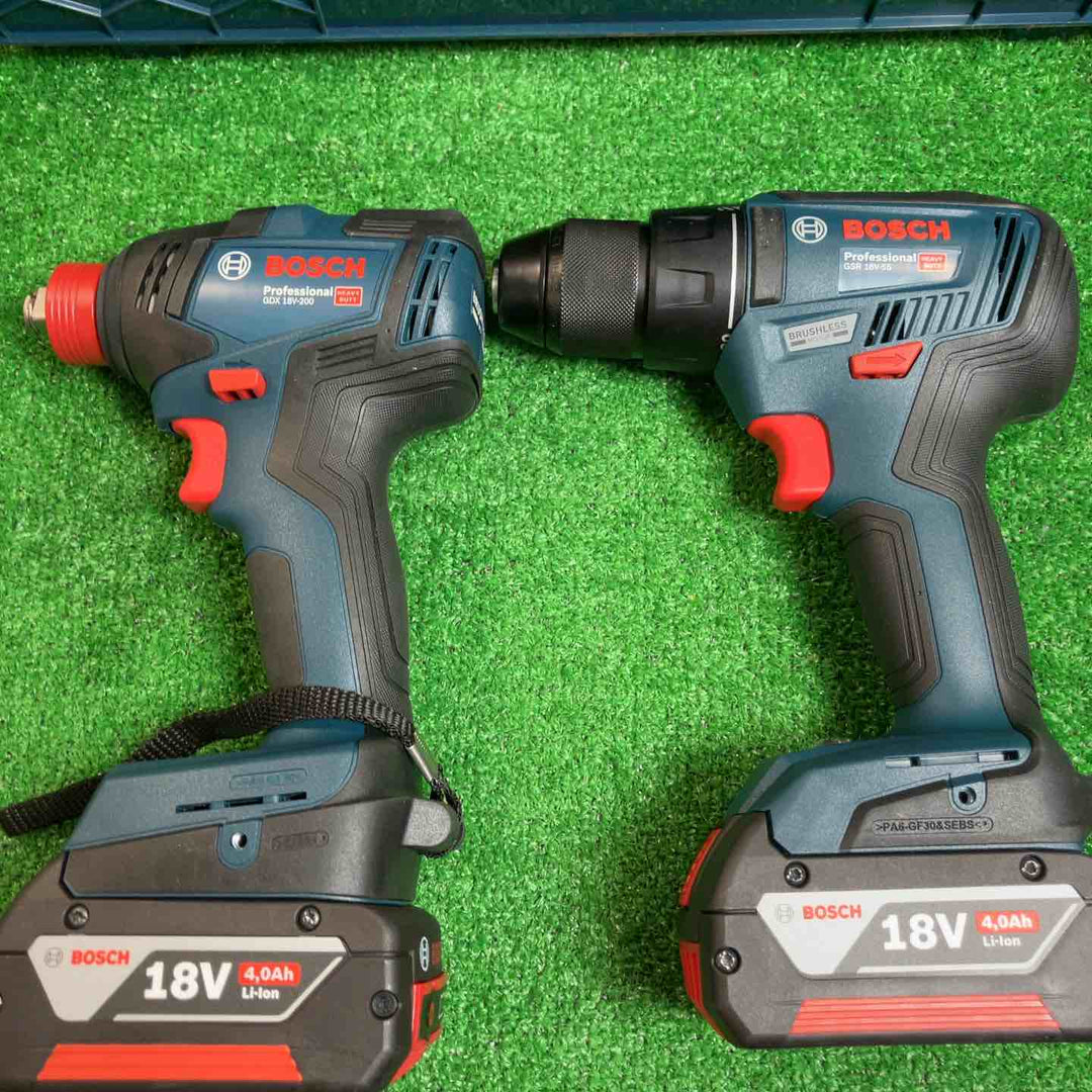 ◇ボッシュ(BOSCH) コードレスインパクトドライバーインパクトレンチ兼用(GDX18V-200H)+コードレスドライバードリル(GSR18V-55) コンボキット GDX18V200GSRN 青【川崎店】