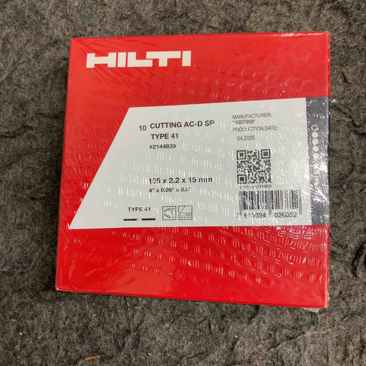 HILTI ヒルティ/切断砥石/AC-D SP TYPE41 105×2.2×15mm＃2144839*29点 計290枚 有効期限 2028年1月と4月【鴻巣店】