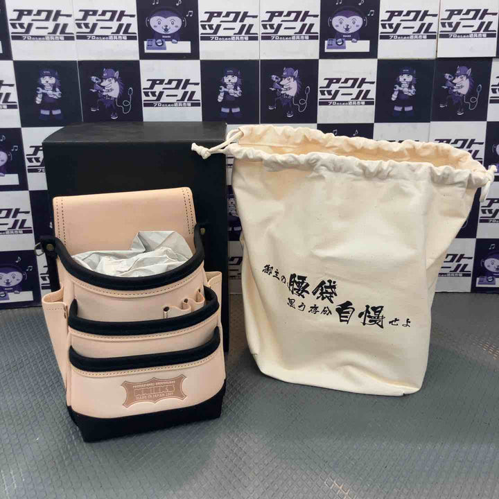 【未使用品】KNICKS(ニックス) KNB-301DD 総ヌメ革使用3段腰袋(バリスティック補強仕上げ)【所沢店】
